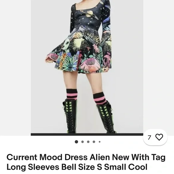 Ethereal world bell sleeve dress size small. - Picture 6 of 12